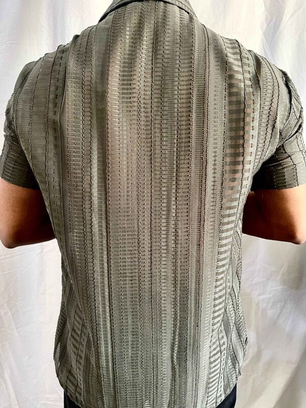 Grey Patches Linen Shirt.